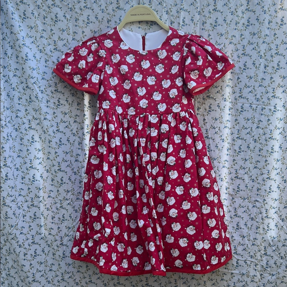 Handcrafted Charming Red Floral Kids Dress